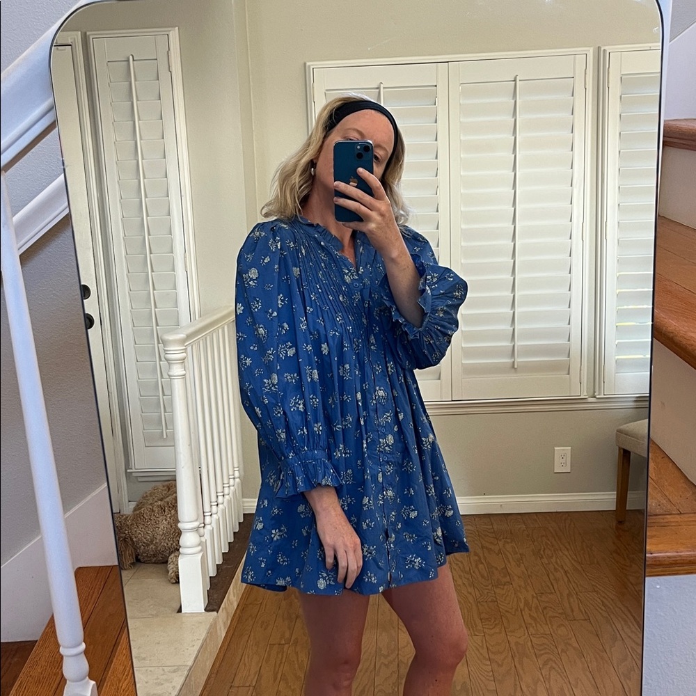 Doen Blue Floral Blouse
